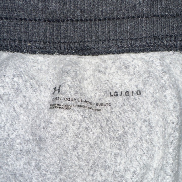 Under Armour Mens Drawstring Fleece Loose Athletic Jogger Charcoal Gray Size L - Picture 5 of 5